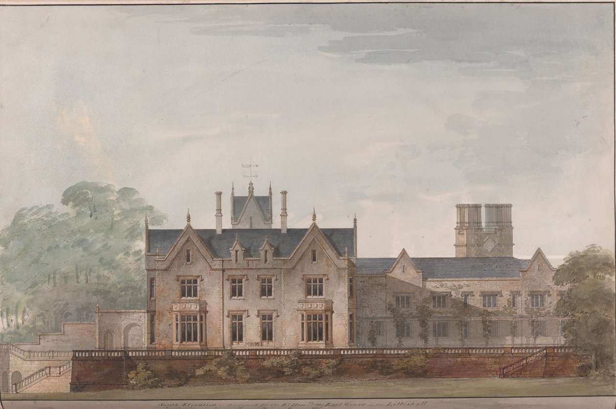 Lilleshall, Shropshire: Alzado sur de Sir Jeffry Wyatville