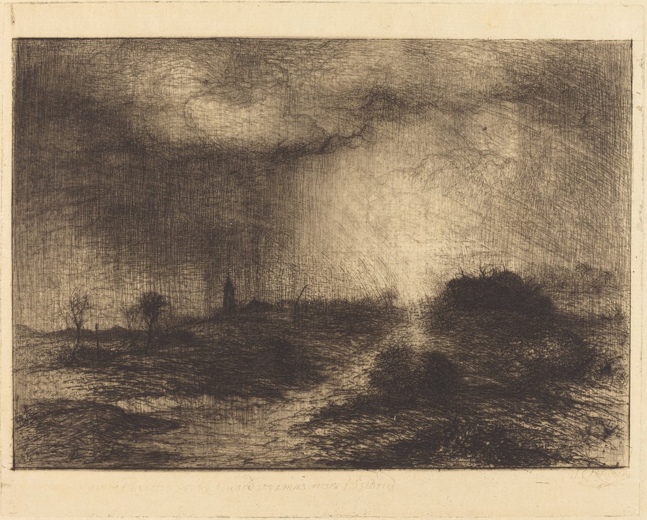 Lluvia de octubre: Posuclos en los Guardarramas, cerca de Madrid de Sir John Charles Robinson