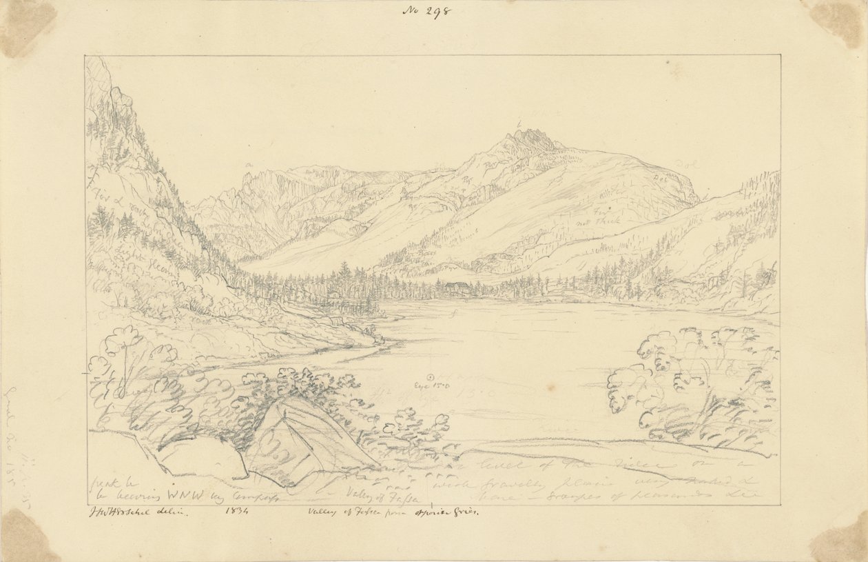 Valle de Fassa desde Gries opuesto de Sir John Frederick William Herschel