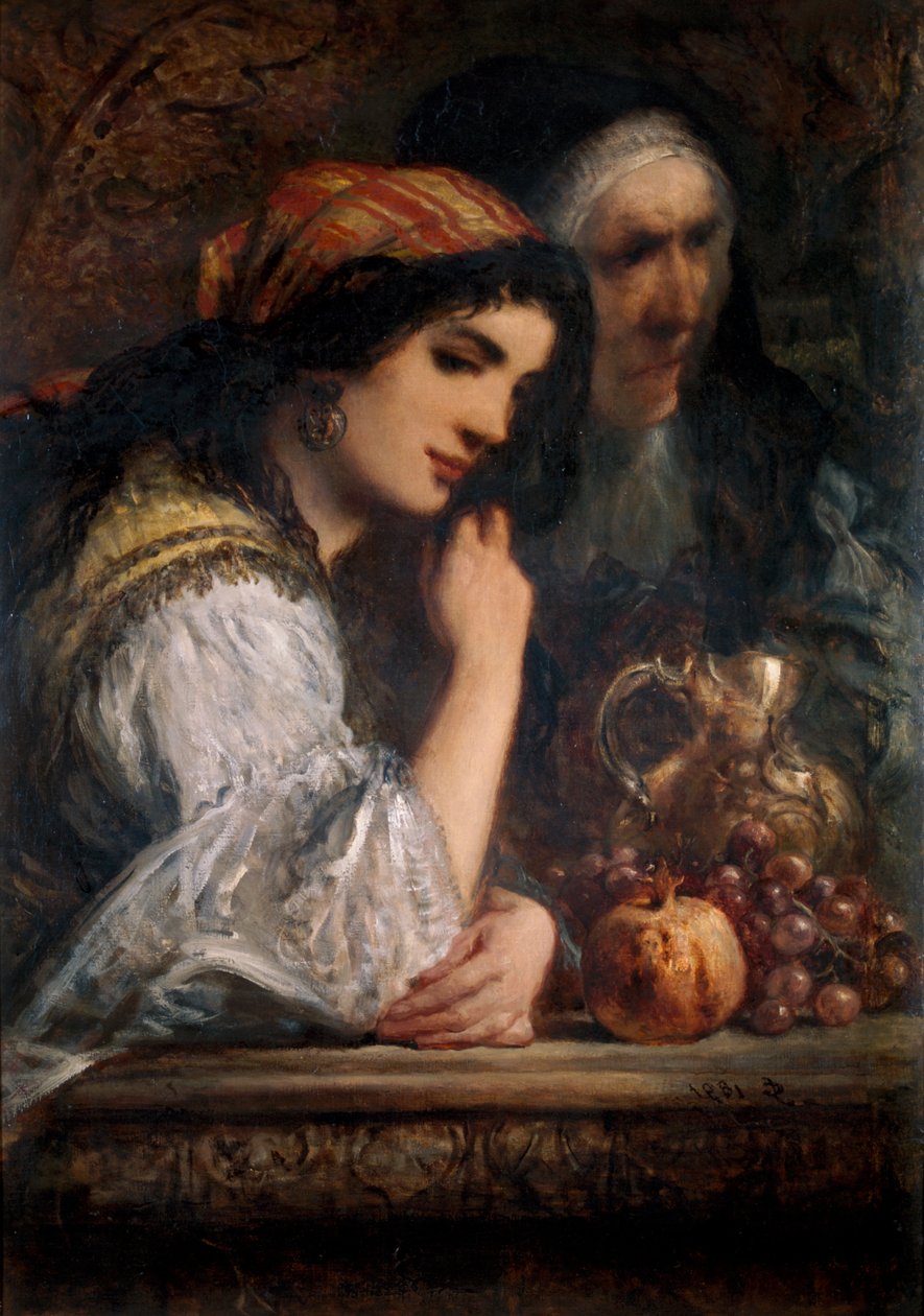 La sobrina y el ama de llaves de Don Quijote, 1891 de Sir John Gilbert