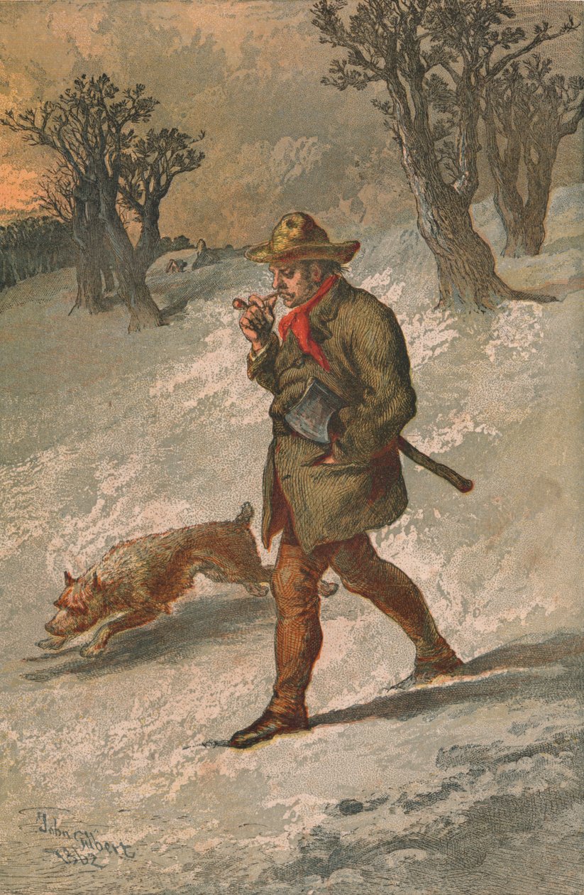 El leñador y su perro, 1862 de Sir John Gilbert