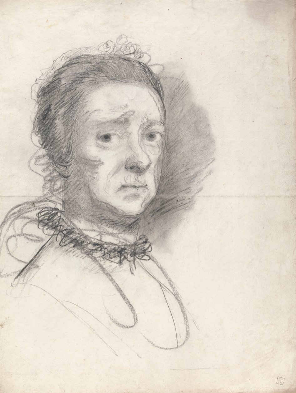 Cabeza de una anciana; estudios de la Disputa de Rafael de Sir Joshua Reynolds
