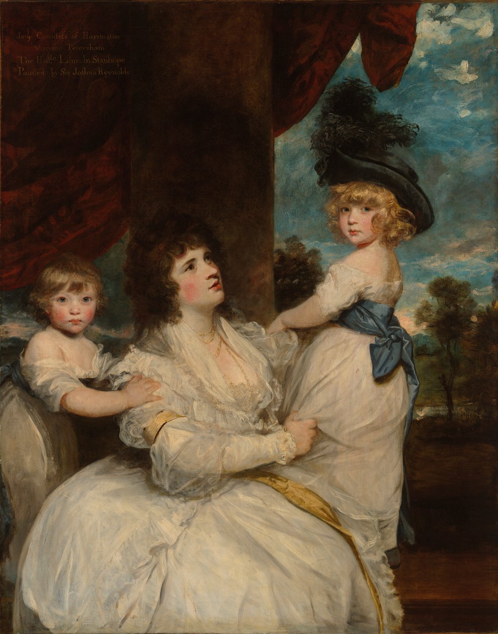 Retrato de Jane, condesa de Harrington, con sus hijos, el vizconde de Petersham y el honorable Lincoln Stanhope de Sir Joshua Reynolds