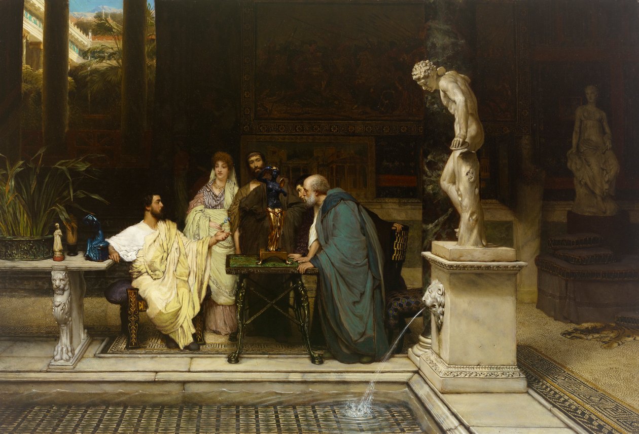 Una amante del arte de Sir Lawrence Alma Tadema