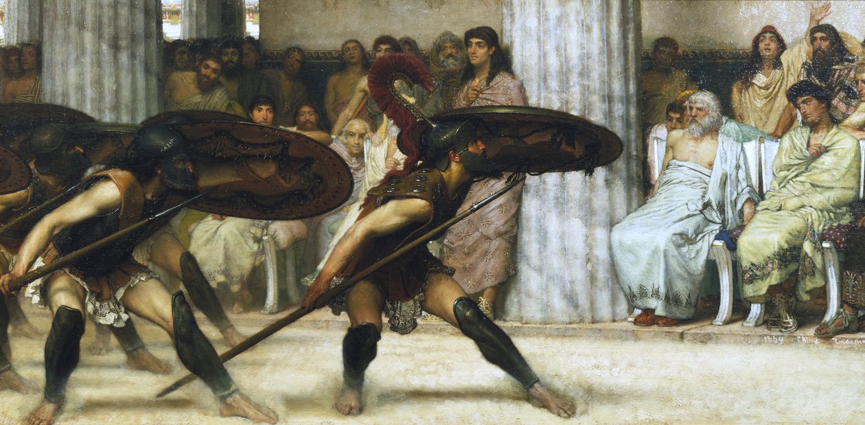 La danza pírrica de Sir Lawrence Alma Tadema