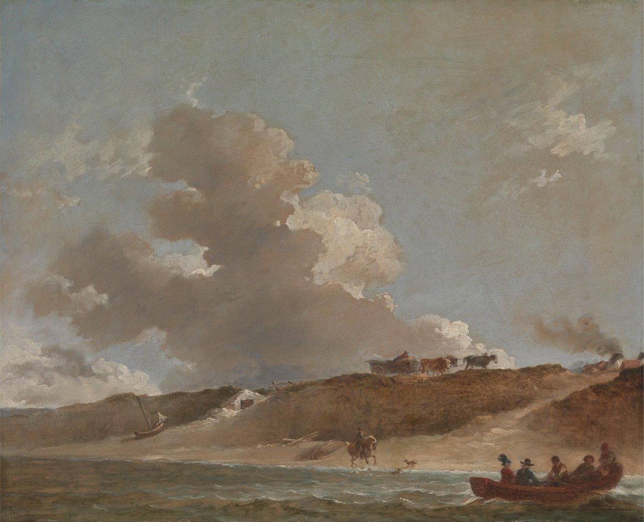 Paisaje costero con un transbordador de Sir Peter Francis Bourgeois