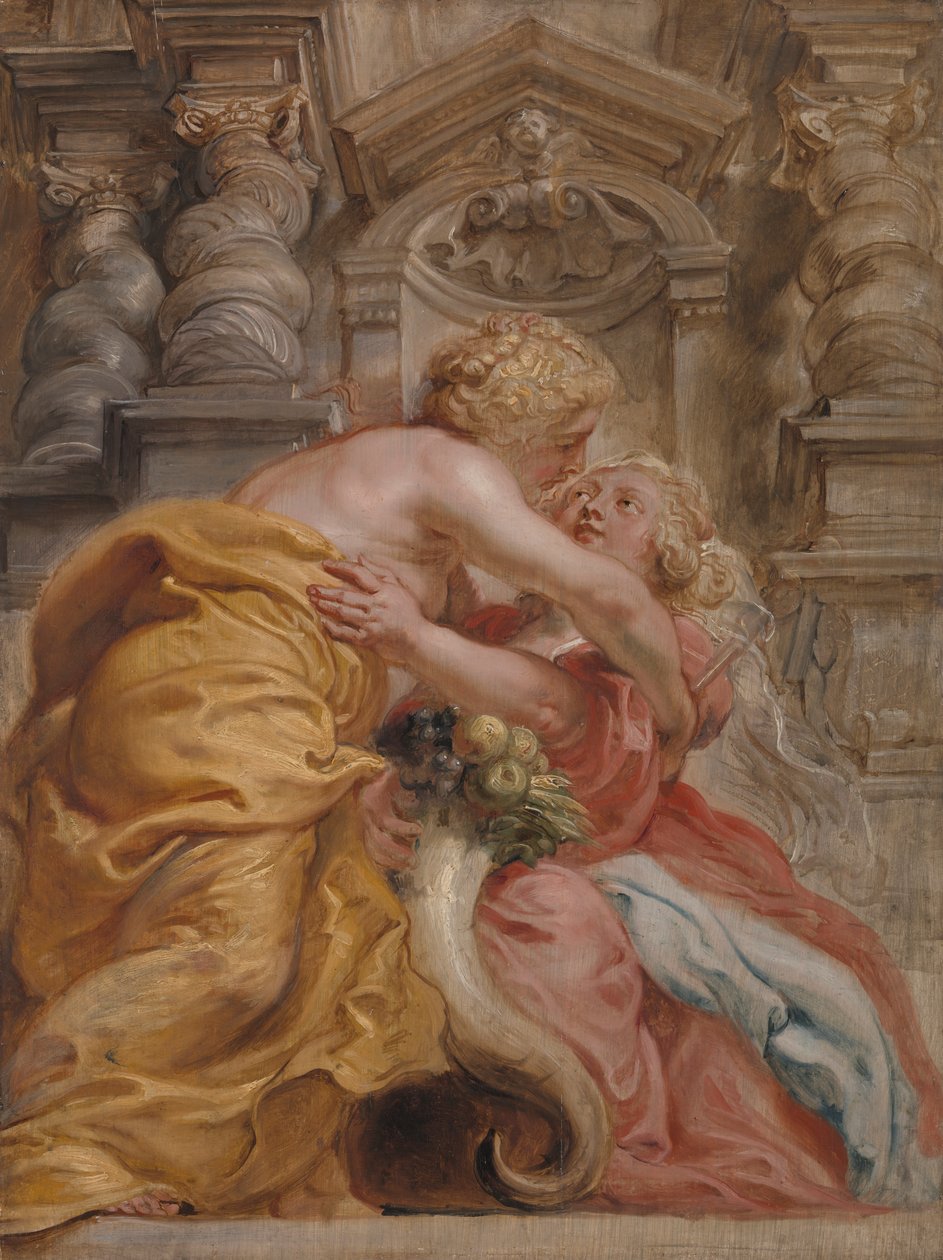 La paz abraza la abundancia de Sir Peter Paul Rubens