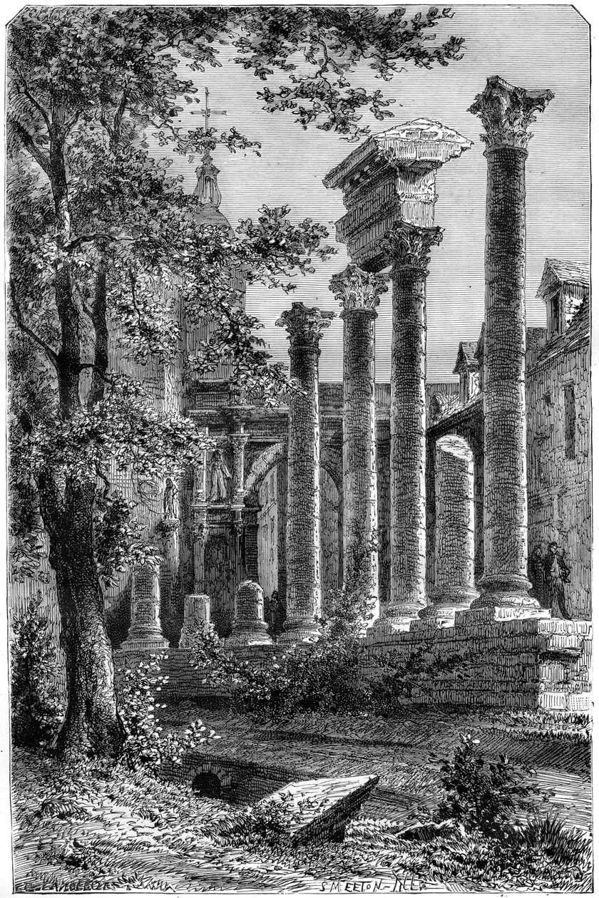 Restos de un teatro romano en Besançon, Francia, 1882-1884 de Smeeton
