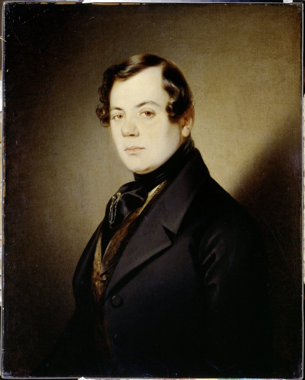 Portrait du poete Vladimir Grigorievitch Benediktov (1807-1873) (Retrato del poeta Vladimir G. Benediktov) - Peinture de Sandor Kozina (1808-1873), huile sur toile (67x54 cm), vers 1840 - A. Pushkin Memorial Museum, St Petersburg (Russie) de Sándor Kozina