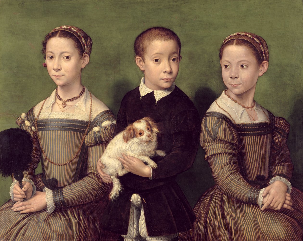 Dos hermanas y un hermano del artista de Sofonisba Anguissola