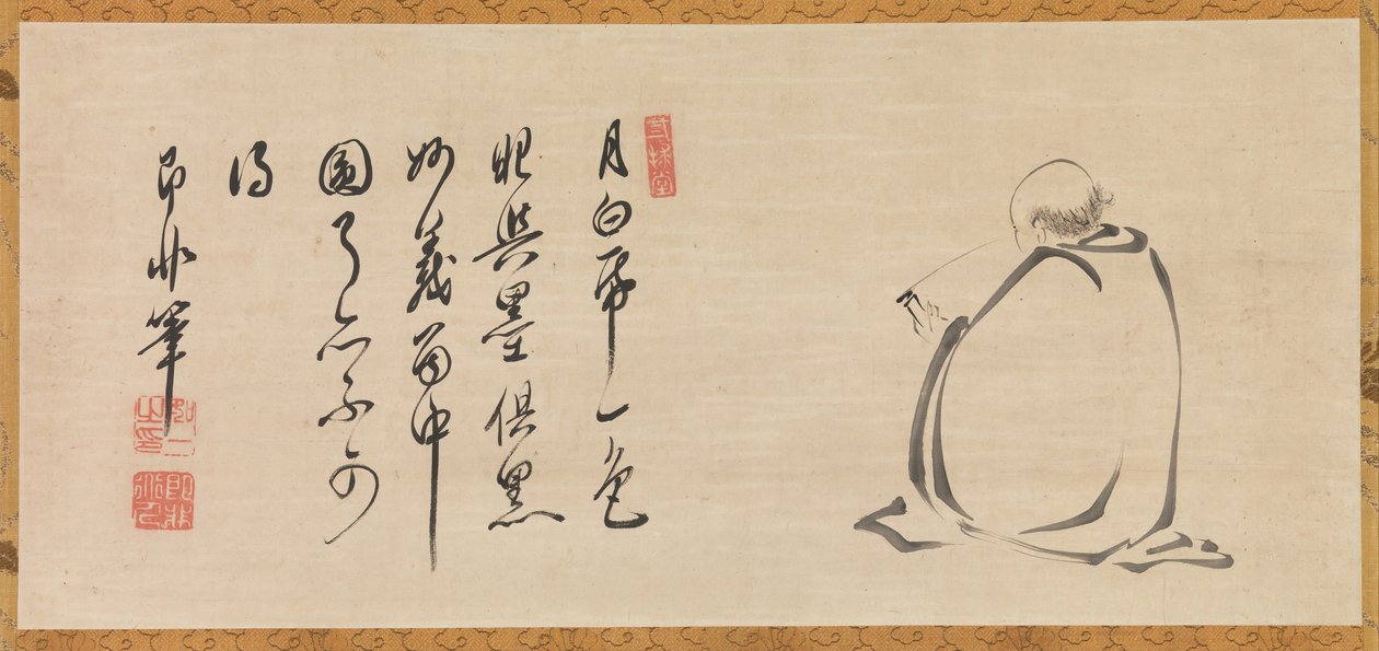 Leyendo un sutra a la luz de la luna, siglo XVII de Sokuhi Nyoitsu