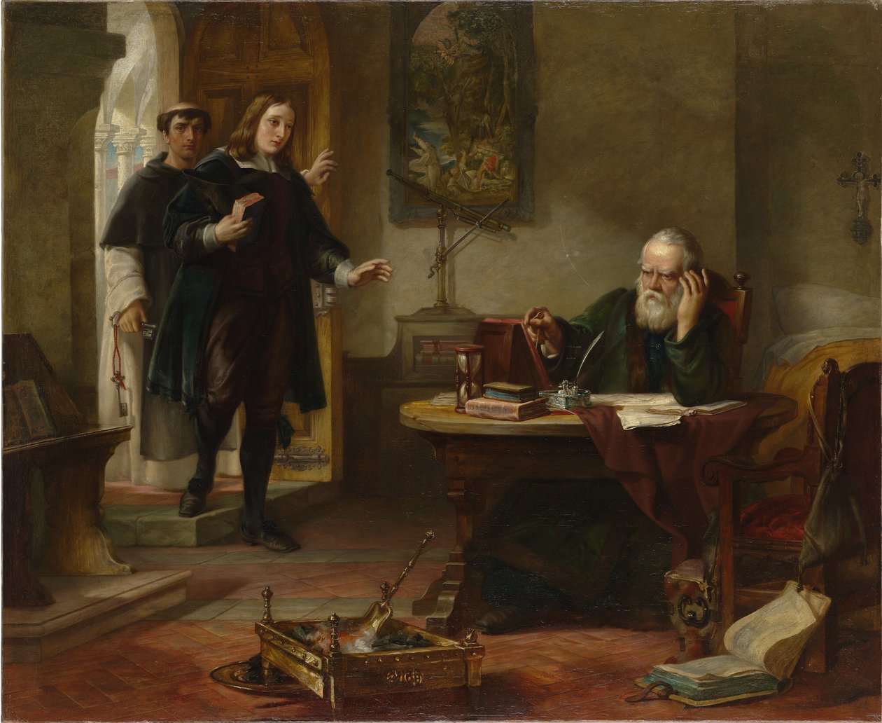 Milton visitando a Galileo cuando era prisionero de la Inquisición, 1847 de Solomon Alexander Hart