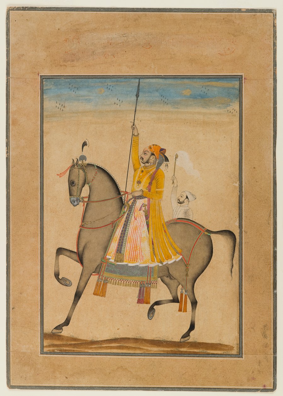 Retrato Ecuestre del Maharajá Sujan Singh de Bikaner, 1747 de Son of Muhammad attr. to Kasam