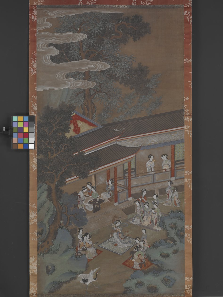 A Revel In The Han Palace, fecha desconocida (tinta, color y oro sobre papel) de Songnian Liu