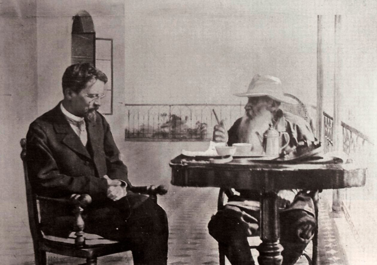 Leo Tolstoy y Anton Chekhov, autores rusos, 1902 de Sophia Andreevna Tolstaya