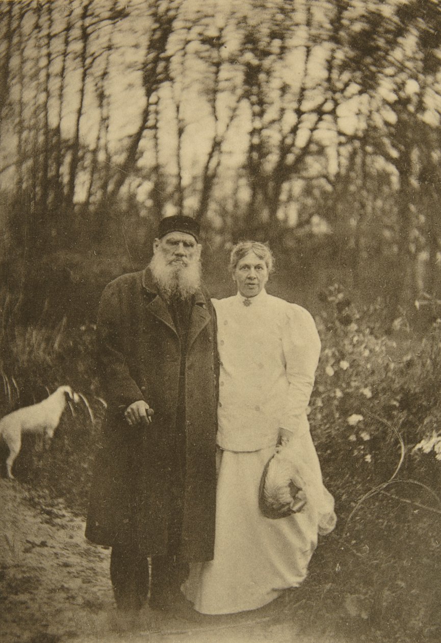 El autor ruso Leo Tolstoy y su esposa Sophia Tolstaya, Rusia, 1895 de Sophia Andreevna Tolstaya