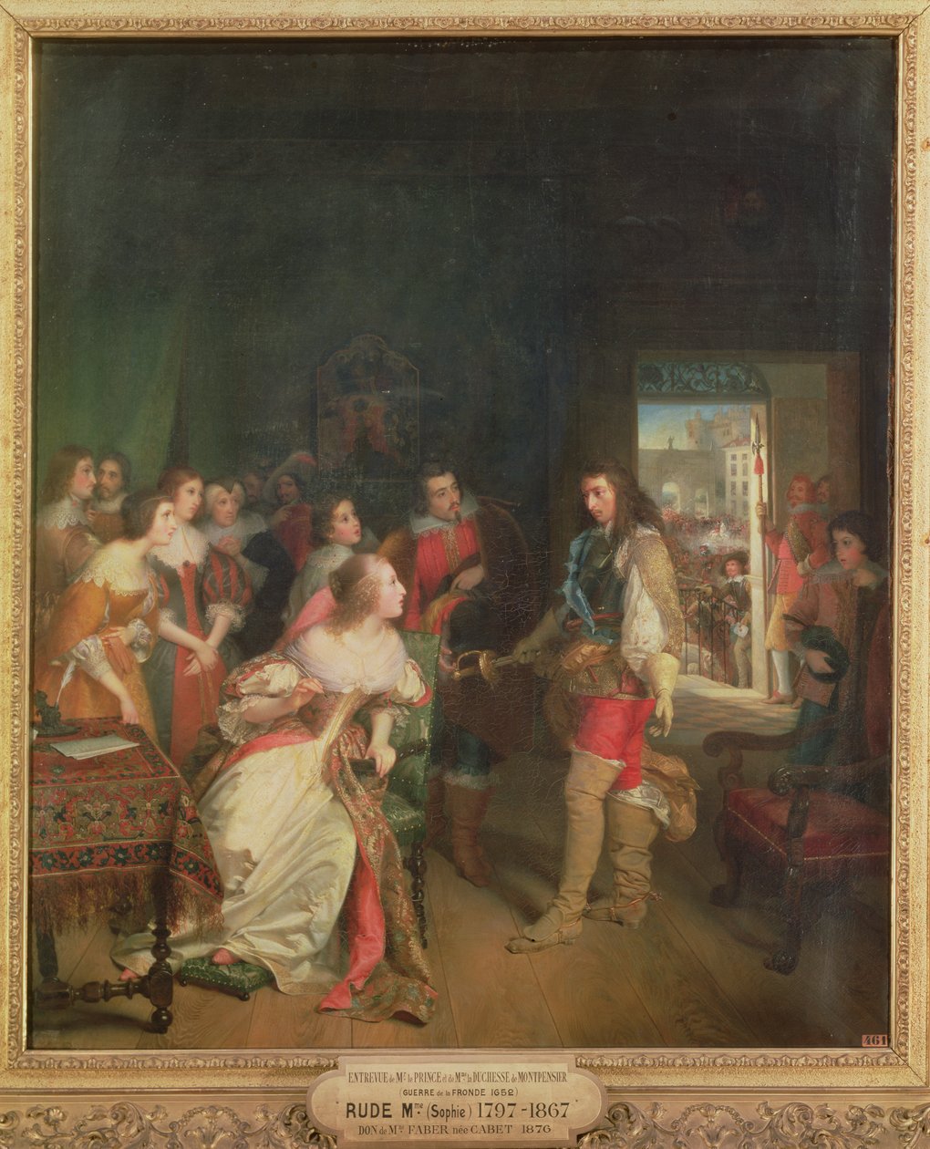 Encuentro entre Luis II (1621-86) de Borbón y Ana María Luisa de Orleans (1627-93) Duquesa de Montpensier en 1652 de Sophie Rude