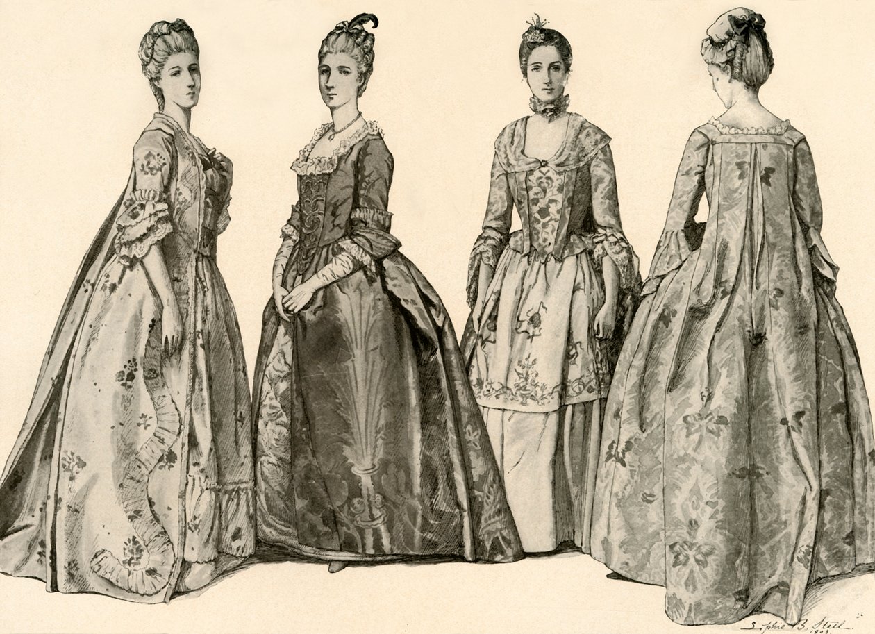 Ropa durante el reinado de Jorge II 1735-1760, 1903, 1937 de Sophie B. Steel