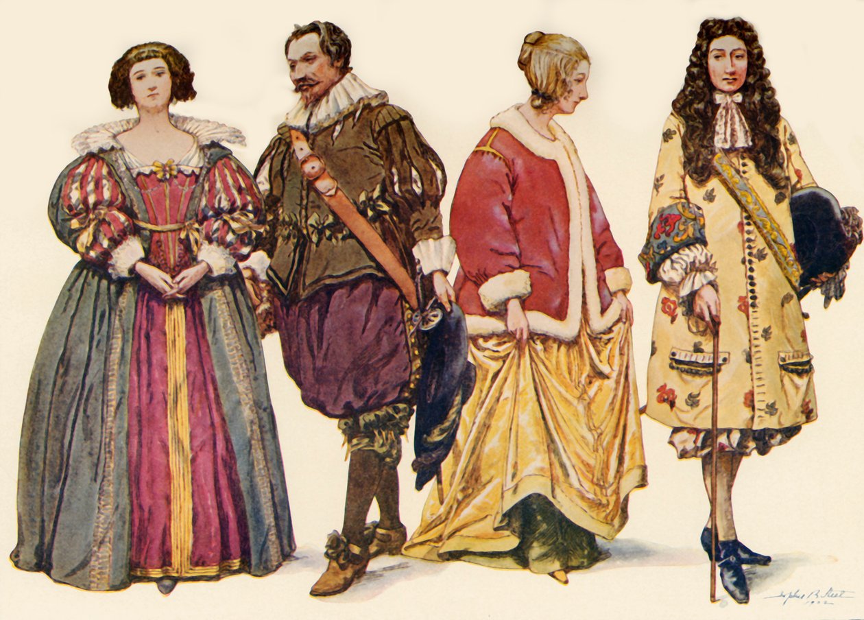 Ropa durante los reinados de Carlos I y II, y Jacobo II, 1640-1686, 1903, 1937 de Sophie B. Steel