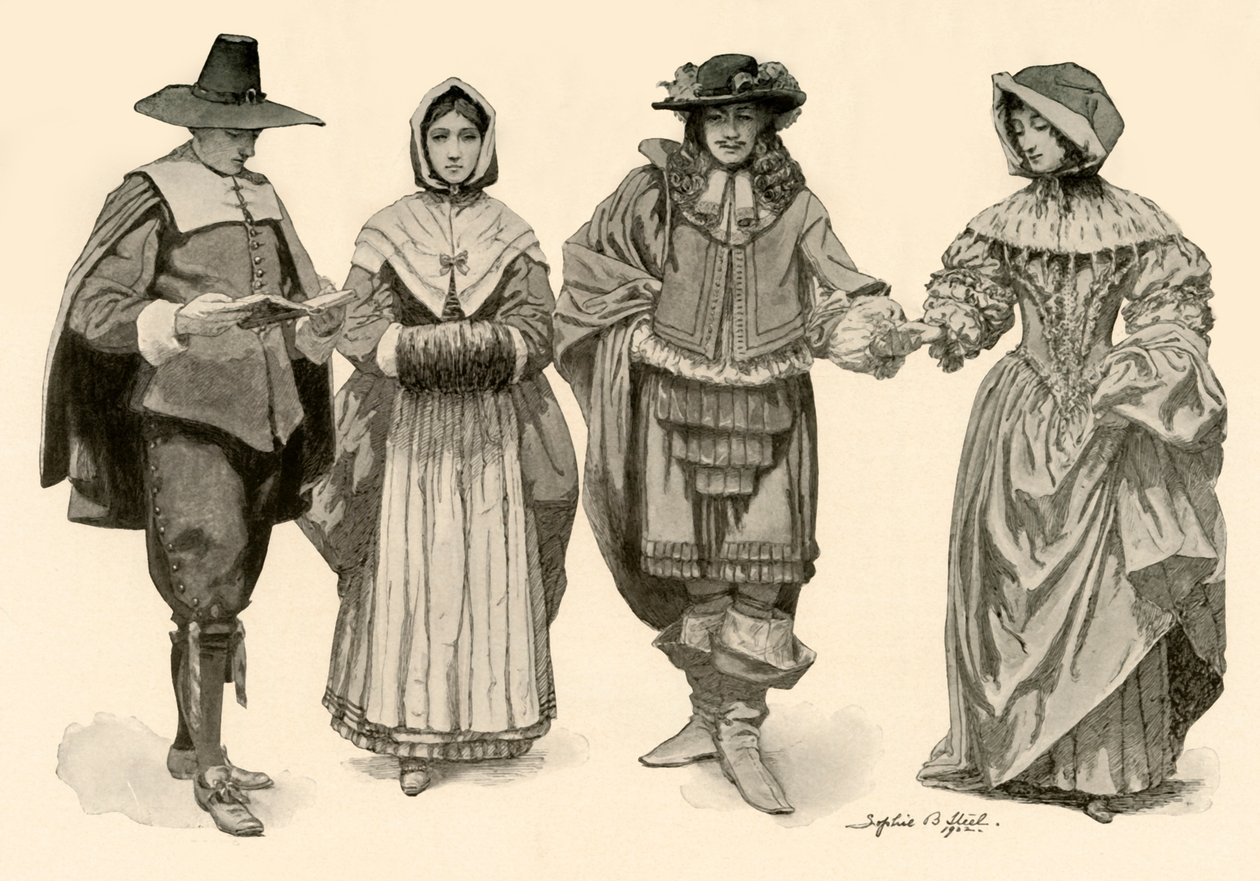Ropa durante el período de 1620-1670, 1903, 1937 de Sophie B. Steel