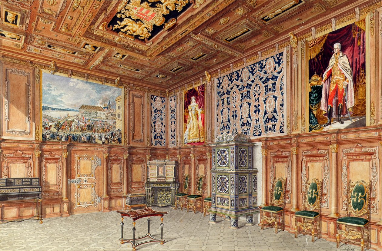 La sala de coronación en el Palacio de Laxenburg cerca de Viena de Sotira