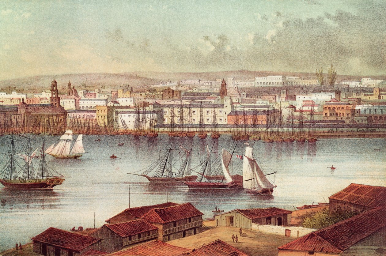 Vista de La Habana, Cuba, mediados del siglo XIX de American School