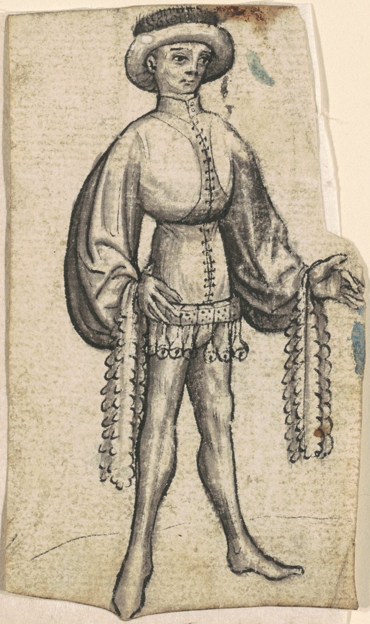 Un cortesano de pie de South German 15th Century
