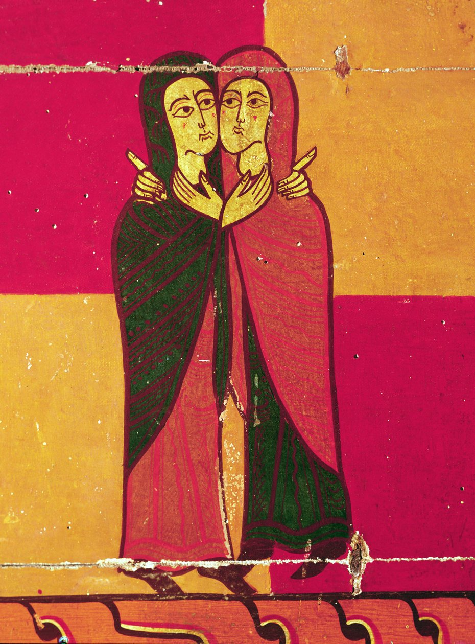 Panel del retablo que muestra la Visitación de Spanish School
