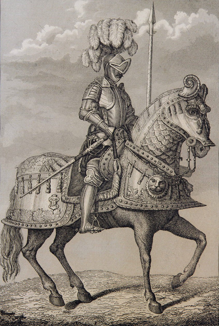 La armadura de Carlos V (1500-58) preservada en la Real Armería, Madrid, España de Spanish School