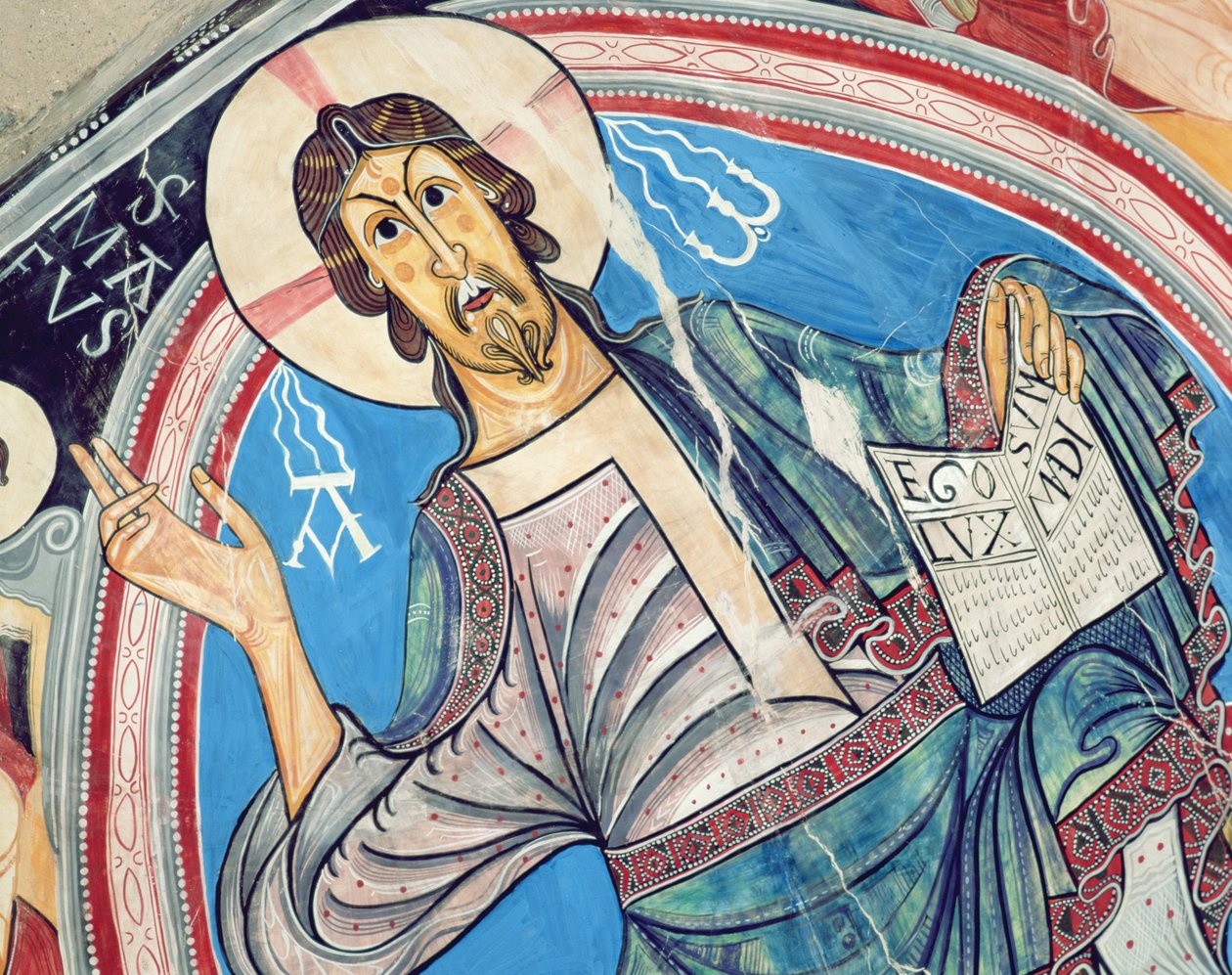Cristo en Majestad flanqueado por serafines y símbolos de los Evangelistas, copia del original del siglo XII de Spanish School
