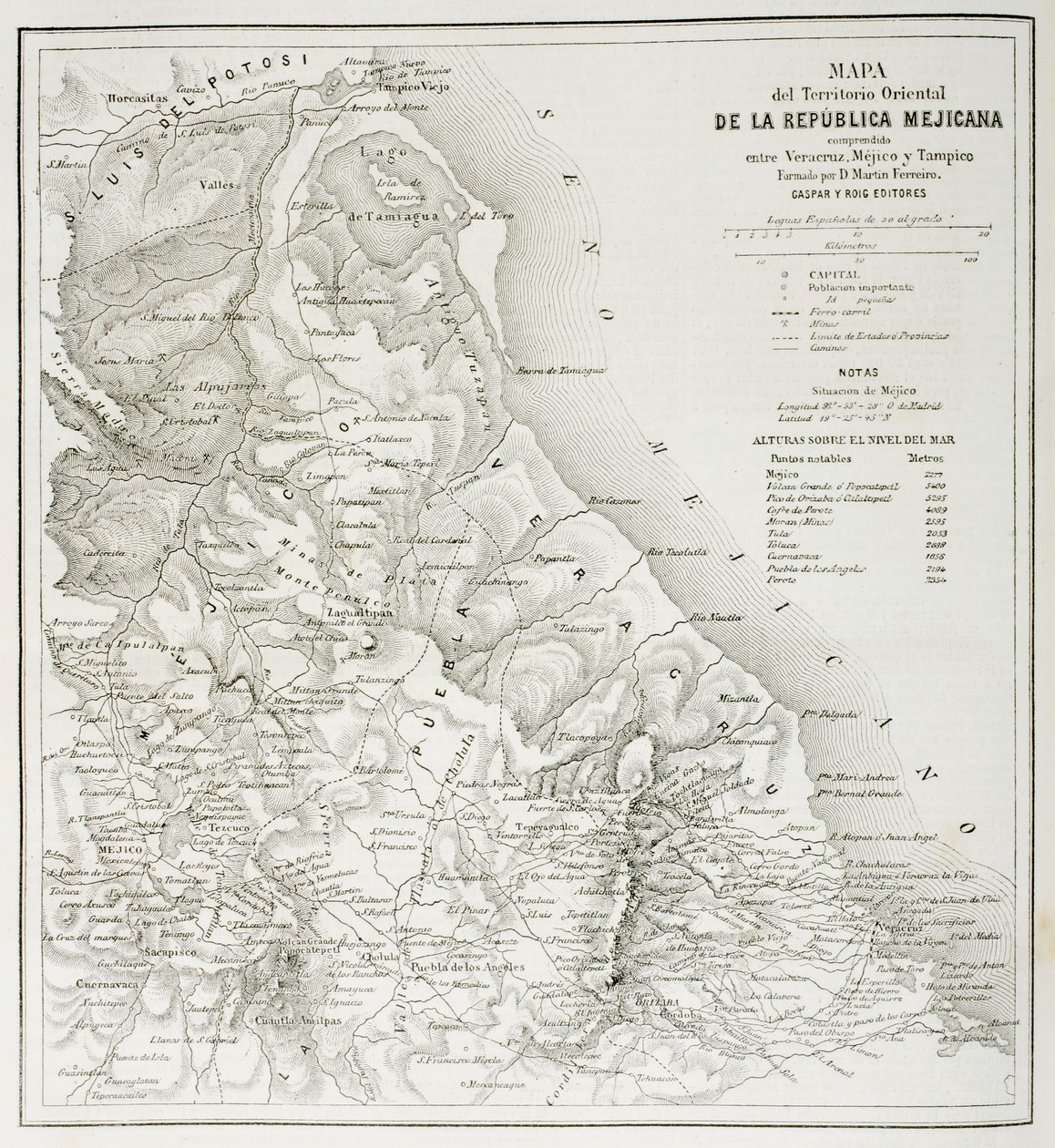 Mapa de los territorios orientales de la República de México como eran en 1862, de 