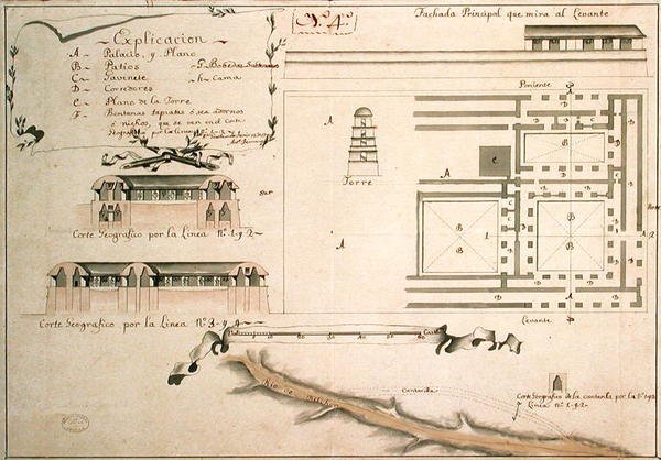 Plano de las Excavaciones Arqueológicas de Palenque, México, 1785 de Spanish School