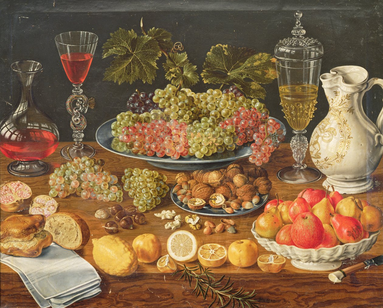 Naturaleza muerta con frutas de Spanish School
