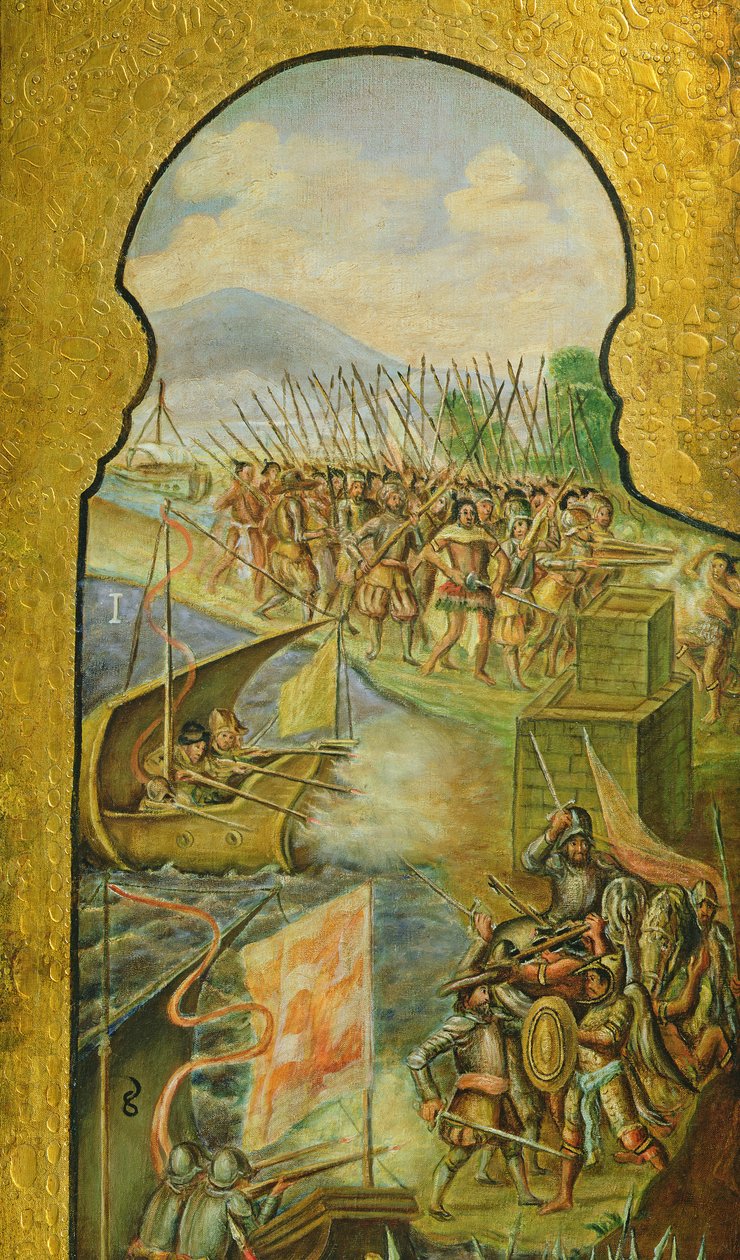 Los españoles entran en la Ciudad de México desde el pantano de Spanish School