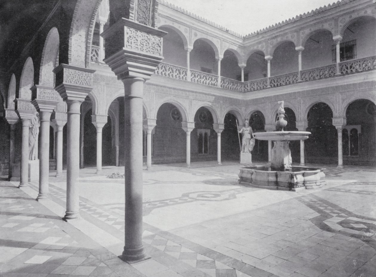 Patio de la Casa de Pilatos, Sevilla (foto b/n) de Spanish Photographer