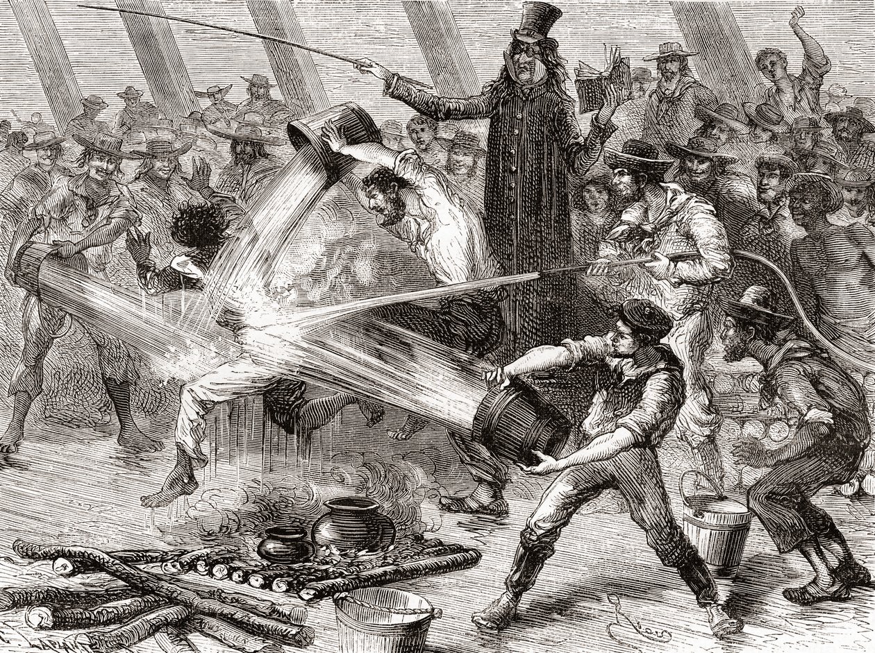 Una ceremonia de cruce de línea a bordo del Simón Bolívar de Spanish School