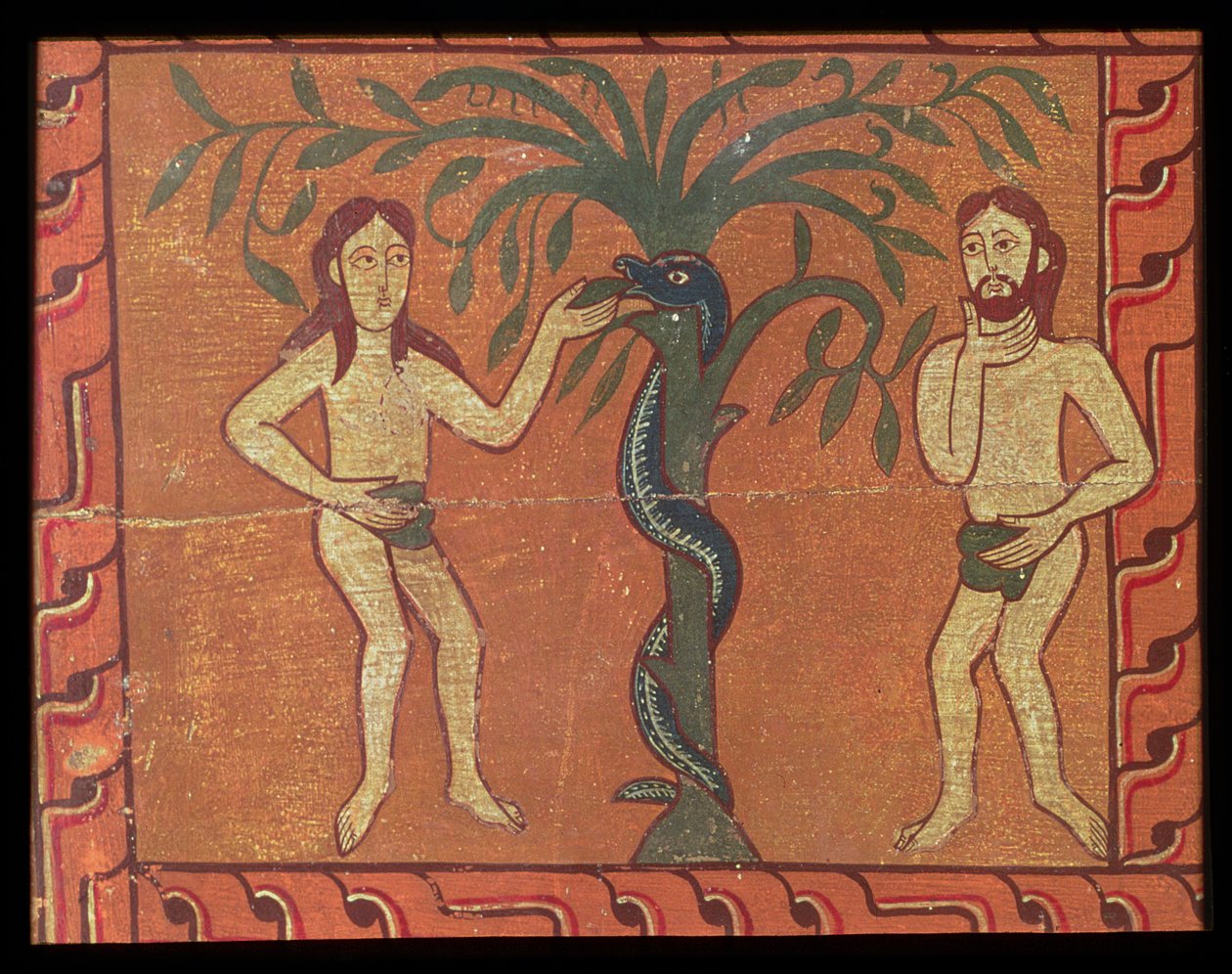 Adán y Eva, del retablo de Sagar (temple sobre tabla) de Spanish School