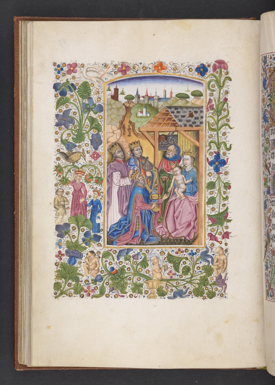 Agregar MS 50004 f.37v Adoración de los Reyes Magos, de un 