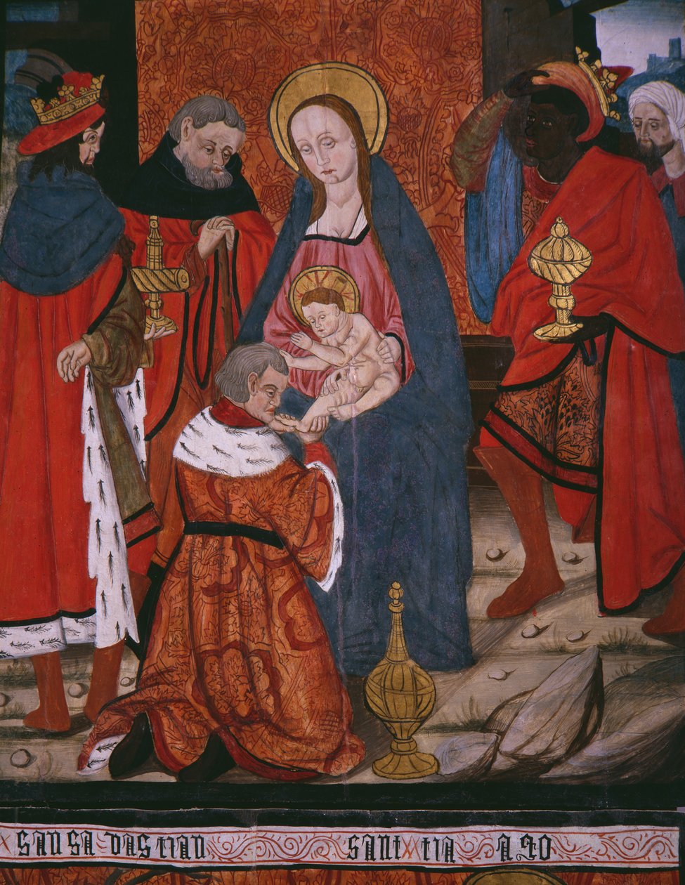 Adoración de los Magos, panel de la Iglesia San Andrés de Tortura, finales del siglo XV-principios del siglo XVI de Spanish School