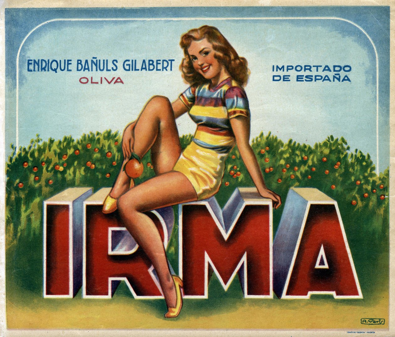 Imagen publicitaria "Irma" para naranjas de Valencia en España de Spanish School