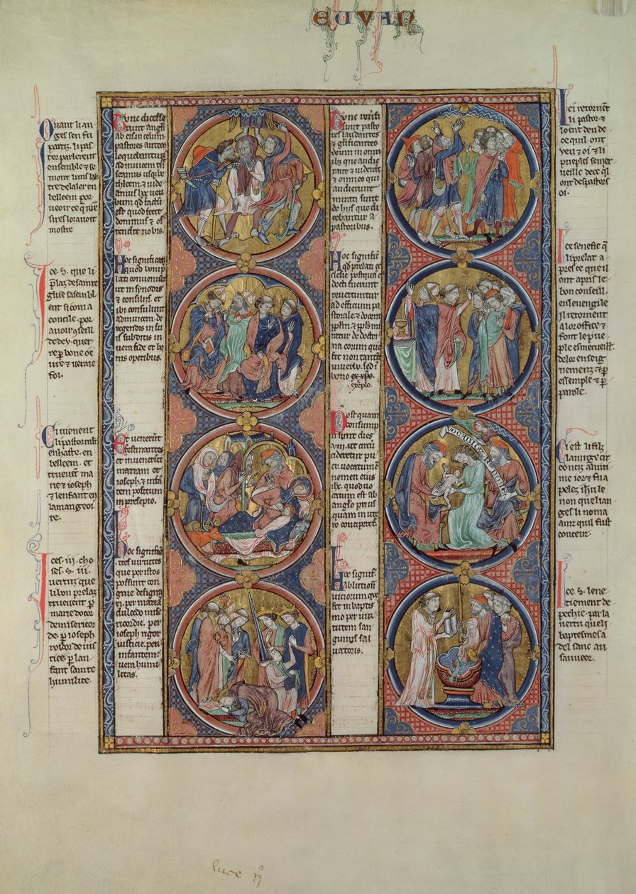 Biblia Moralizada de San Luis, Tomo II, 7v de Spanish School