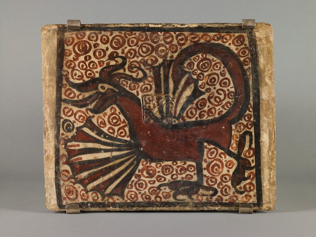 Azulejo de techo, segunda mitad del siglo XV (loza pintada en barbotina) de Spanish School