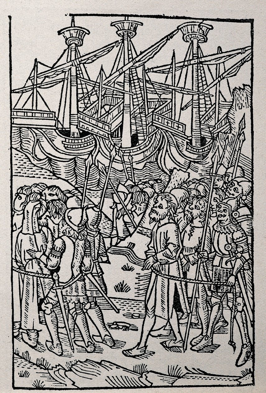 Grabado en Historia de Vespasiano, impreso en 1495 en Zaragoza de Spanish School
