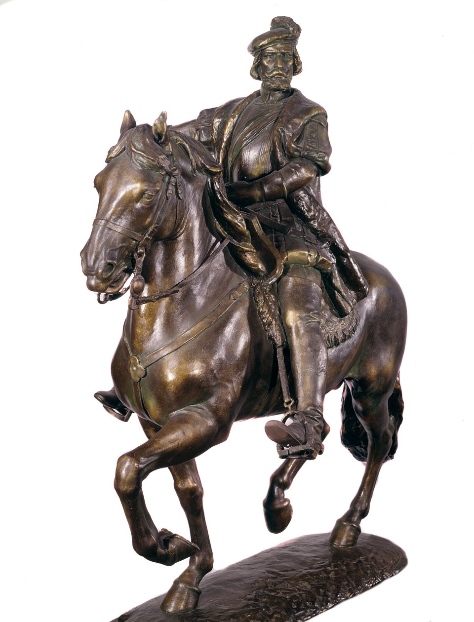 Retrato ecuestre de Hernán Cortés (1485-1547), conquistador español. Escultura de bronce anónima del siglo XVI. Museo del Ejército, Madrid de Spanish School