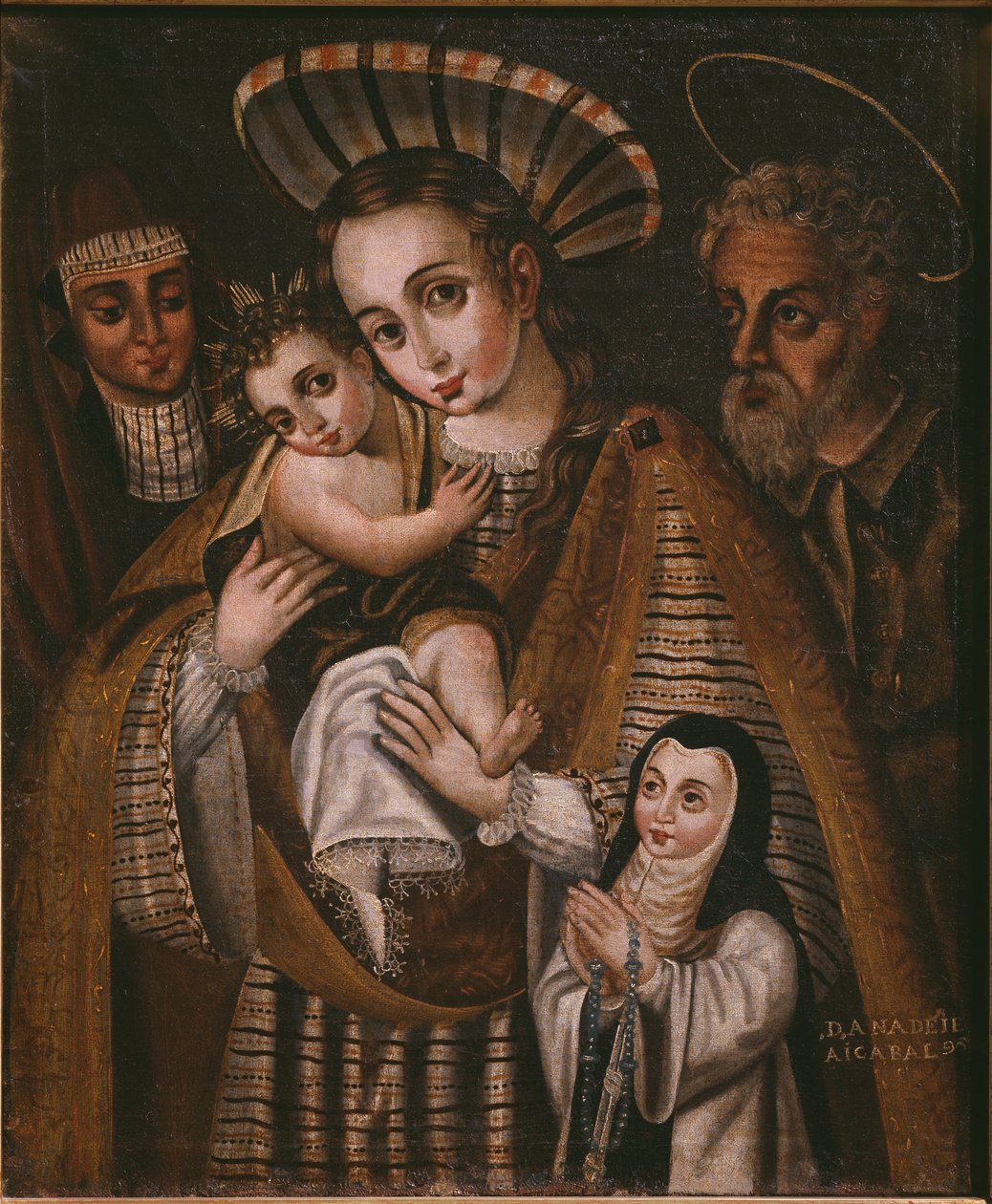 Ex voto, Sagrada Familia con Santa Ana y la monja de la Abadía, Ana de Ibaizabal de Spanish School
