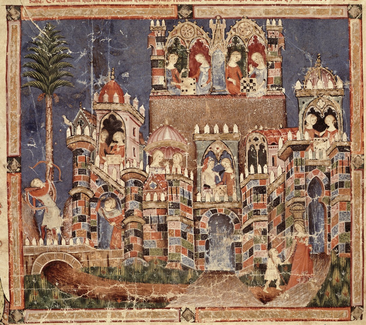Fol.13v Juegos y entretenimientos de los troyanos, del Códice Benito Santa Mora de Spanish School