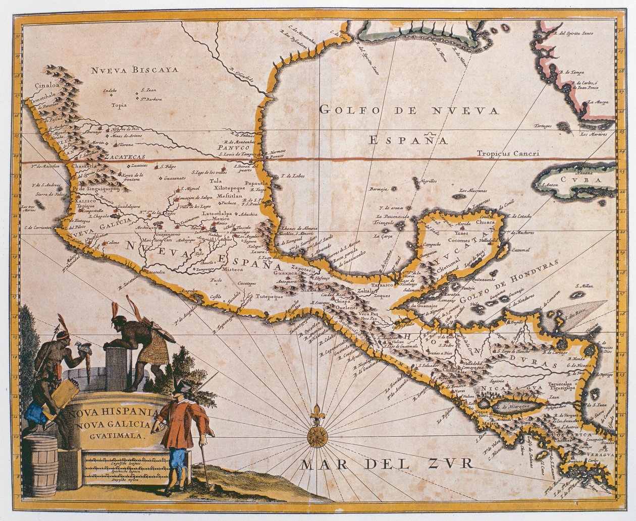 Mapa de Nueva España, Nueva Galicia y Guatemala, 1625 de Spanish School