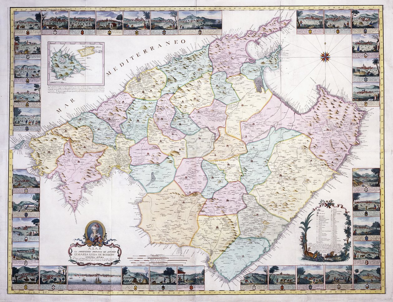 Mapa de la isla de Mallorca, 1785 de Spanish School