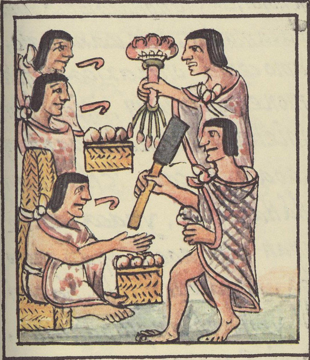 Ms Palat. 218-220 Un banquete azteca, del Códice Florentino por Bernardino de Sahagún, c.1540-85 de Spanish School