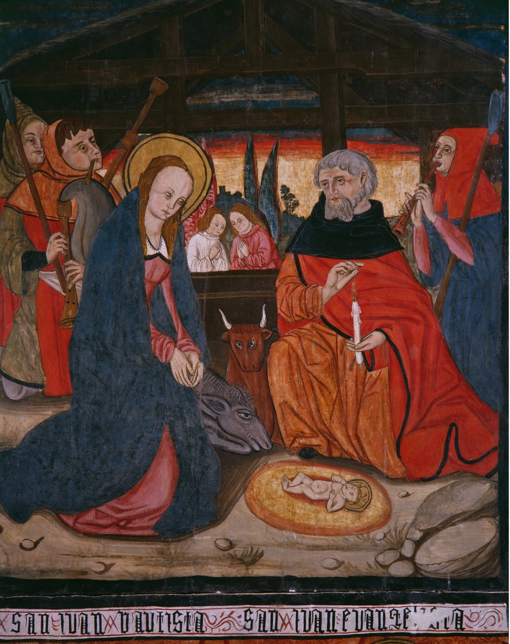 Natividad, panel de la Iglesia San Andrés de Tortura, finales del siglo XV-principios del siglo XVI de Spanish School